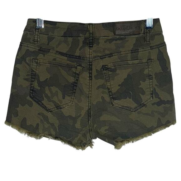 Monkey Ride Jeans Camo Shorts Stretch Womens Size Small Green - Picture 2 of 4